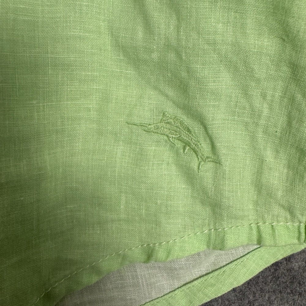 Tommy Bahama Shirt Mens XL Green Linen Beach Summer Island Hawaiian - Picture 5 of 13